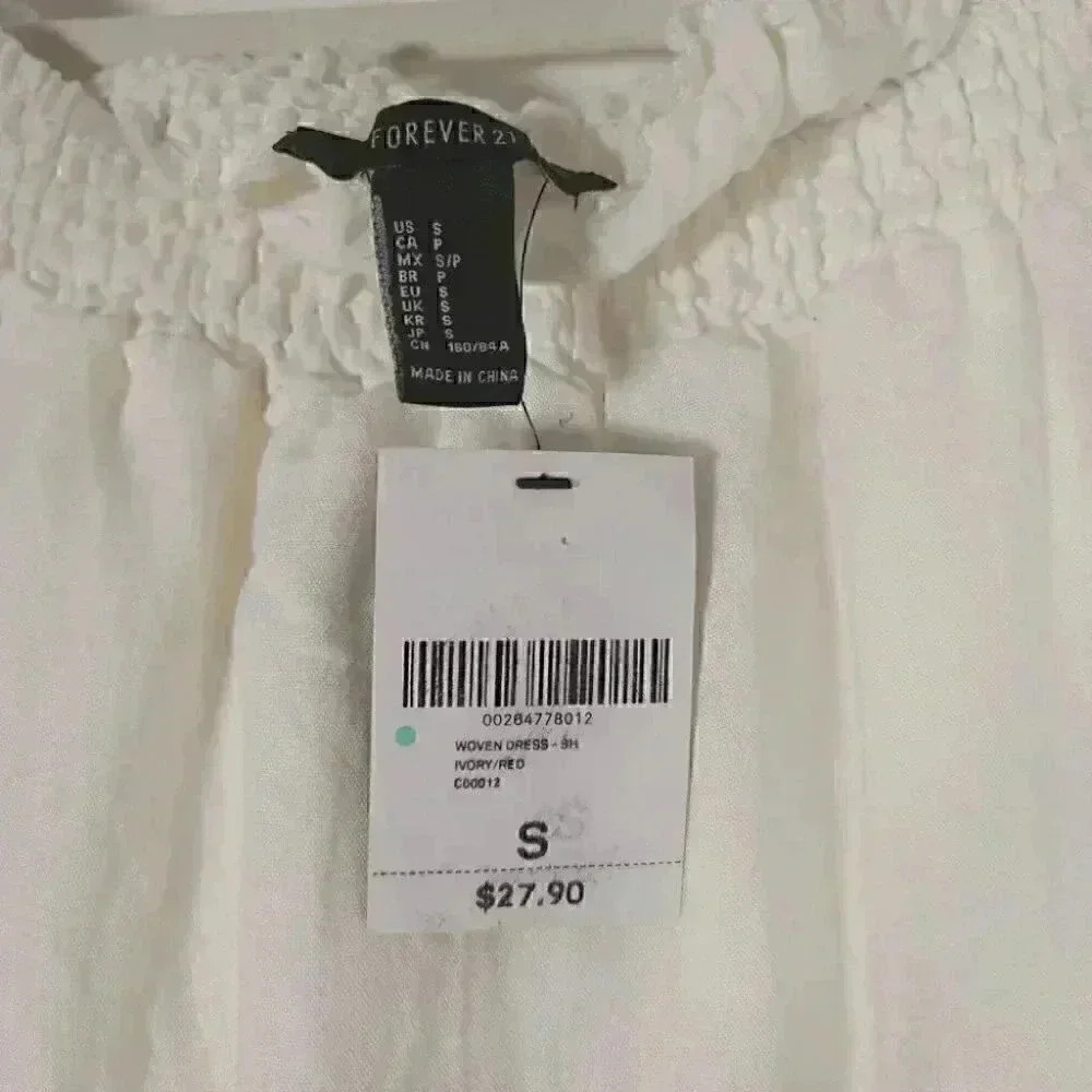 Forever 21 Women Off Shoulder Short Sleeve Bohemian Dress - Picture 5 of 13